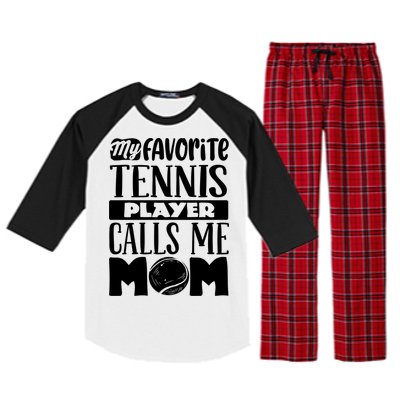 Tennis Mom Gift Tennis Lover Gift Raglan Sleeve Pajama Set