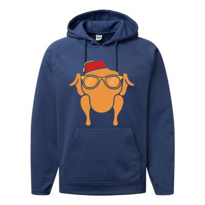 Thanksgiving Meaningful Gift Turkey Head Funny Gift For Friends Cool Gift Performance Fleece Hoodie