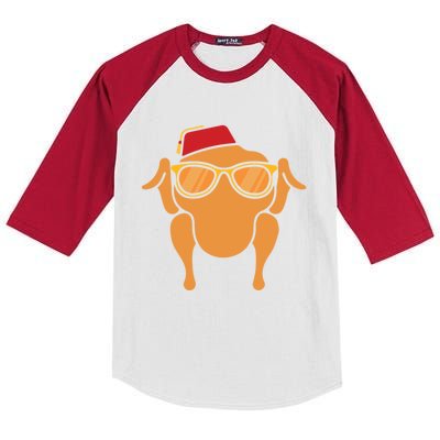 Thanksgiving Meaningful Gift Turkey Head Funny Gift For Friends Cool Gift Kids Colorblock Raglan Jersey