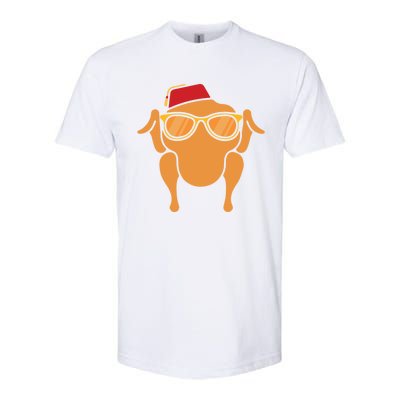 Thanksgiving Meaningful Gift Turkey Head Funny Gift For Friends Cool Gift Softstyle CVC T-Shirt