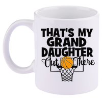 That's My Granddaughter Out There Basketball Grandma Grandpa 11oz C Handle Ceramic Mug