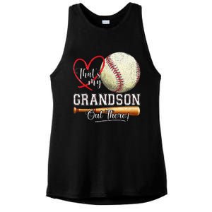 ThatS My Grandson Out There Baseball Grandma MotherS Day Gift Ladies PosiCharge Tri-Blend Wicking Tank