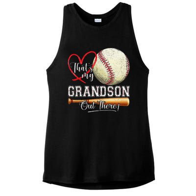 ThatS My Grandson Out There Baseball Grandma MotherS Day Gift Ladies PosiCharge Tri-Blend Wicking Tank