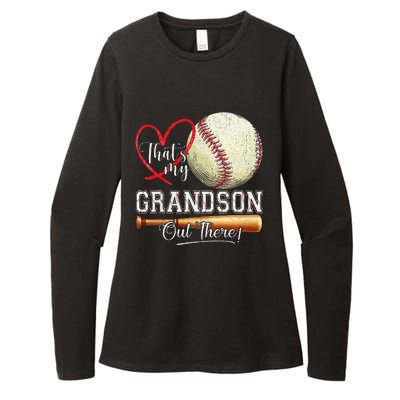 ThatS My Grandson Out There Baseball Grandma MotherS Day Gift Womens CVC Long Sleeve Shirt