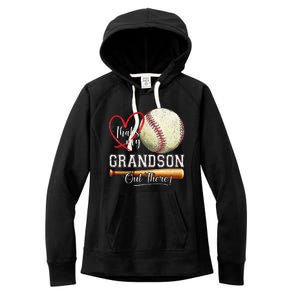 ThatS My Grandson Out There Baseball Grandma MotherS Day Gift Women's Fleece Hoodie