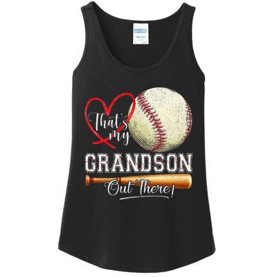 ThatS My Grandson Out There Baseball Grandma MotherS Day Gift Ladies Essential Tank