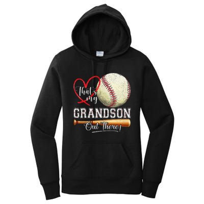 ThatS My Grandson Out There Baseball Grandma MotherS Day Gift Women's Pullover Hoodie