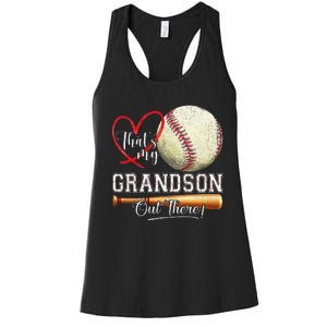 ThatS My Grandson Out There Baseball Grandma MotherS Day Gift Women's Racerback Tank