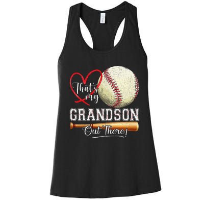 ThatS My Grandson Out There Baseball Grandma MotherS Day Gift Women's Racerback Tank