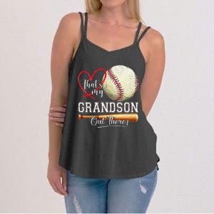 ThatS My Grandson Out There Baseball Grandma MotherS Day Gift Women's Strappy Tank