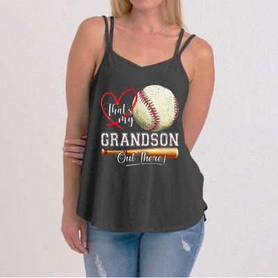 ThatS My Grandson Out There Baseball Grandma MotherS Day Gift Women's Strappy Tank