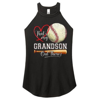 ThatS My Grandson Out There Baseball Grandma MotherS Day Gift Women's Perfect Tri Rocker Tank