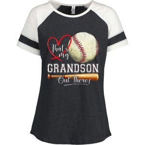 ThatS My Grandson Out There Baseball Grandma MotherS Day Gift Enza Ladies Jersey Colorblock Tee