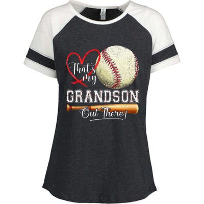 ThatS My Grandson Out There Baseball Grandma MotherS Day Gift Enza Ladies Jersey Colorblock Tee