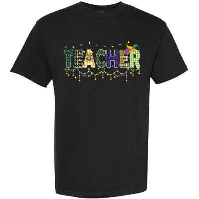 Teacher Mardi Gras Celebration Garment-Dyed Heavyweight T-Shirt