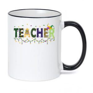 Teacher Mardi Gras Celebration 11oz Black Color Changing Mug