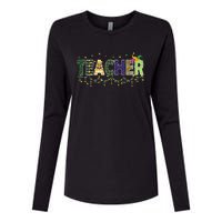 Teacher Mardi Gras Celebration Womens Cotton Relaxed Long Sleeve T-Shirt