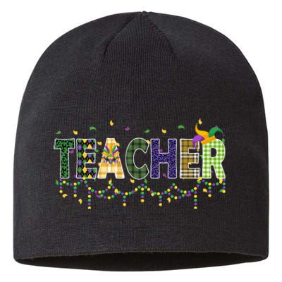 Teacher Mardi Gras Celebration Sustainable Beanie