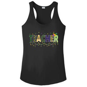 Teacher Mardi Gras Celebration Ladies PosiCharge Competitor Racerback Tank