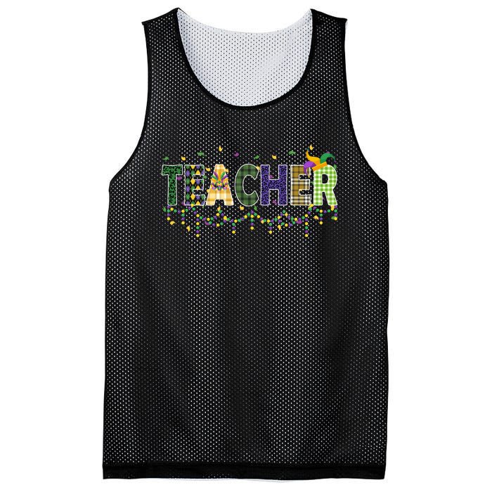 Teacher Mardi Gras Celebration Mesh Reversible Basketball Jersey Tank