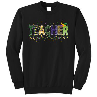 Teacher Mardi Gras Celebration Tall Sweatshirt