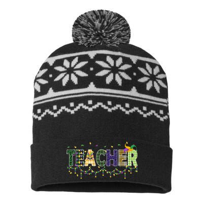 Teacher Mardi Gras Celebration USA-Made Snowflake Beanie