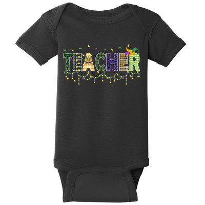 Teacher Mardi Gras Celebration Baby Bodysuit