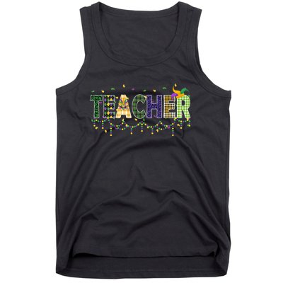 Teacher Mardi Gras Celebration Tank Top