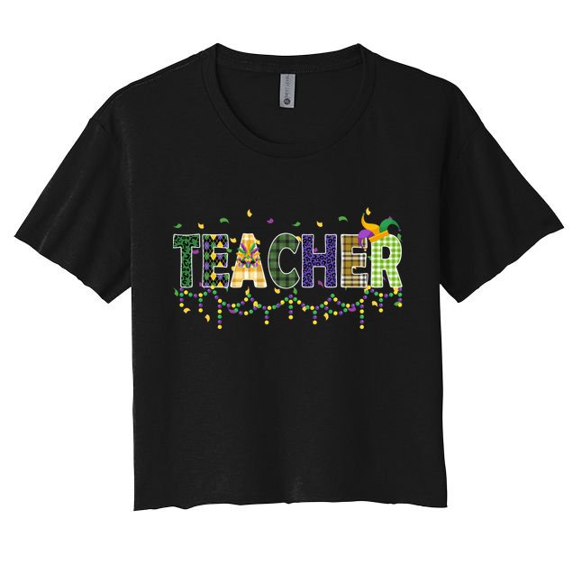 Teacher Mardi Gras Celebration Crop Top