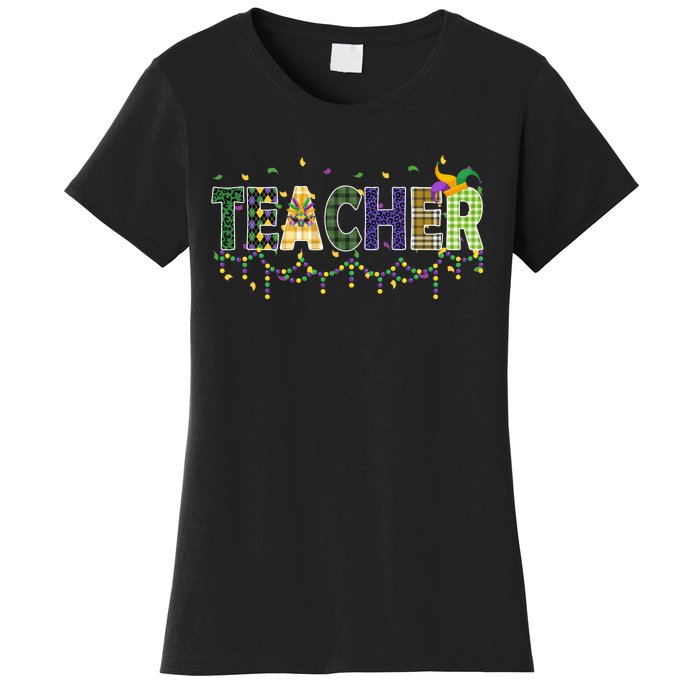 Teacher Mardi Gras Celebration Women's T-Shirt