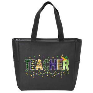 Teacher Mardi Gras Celebration Zip Tote Bag