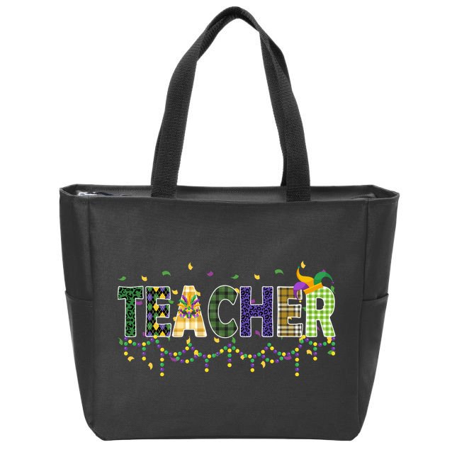 Teacher Mardi Gras Celebration Zip Tote Bag