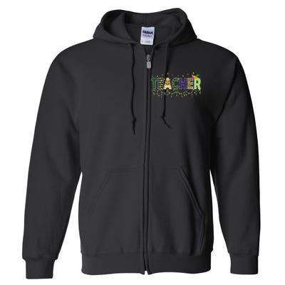 Teacher Mardi Gras Celebration Full Zip Hoodie