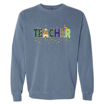 Teacher Mardi Gras Celebration Garment-Dyed Sweatshirt