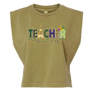 Teacher Mardi Gras Celebration Garment-Dyed Women's Muscle Tee