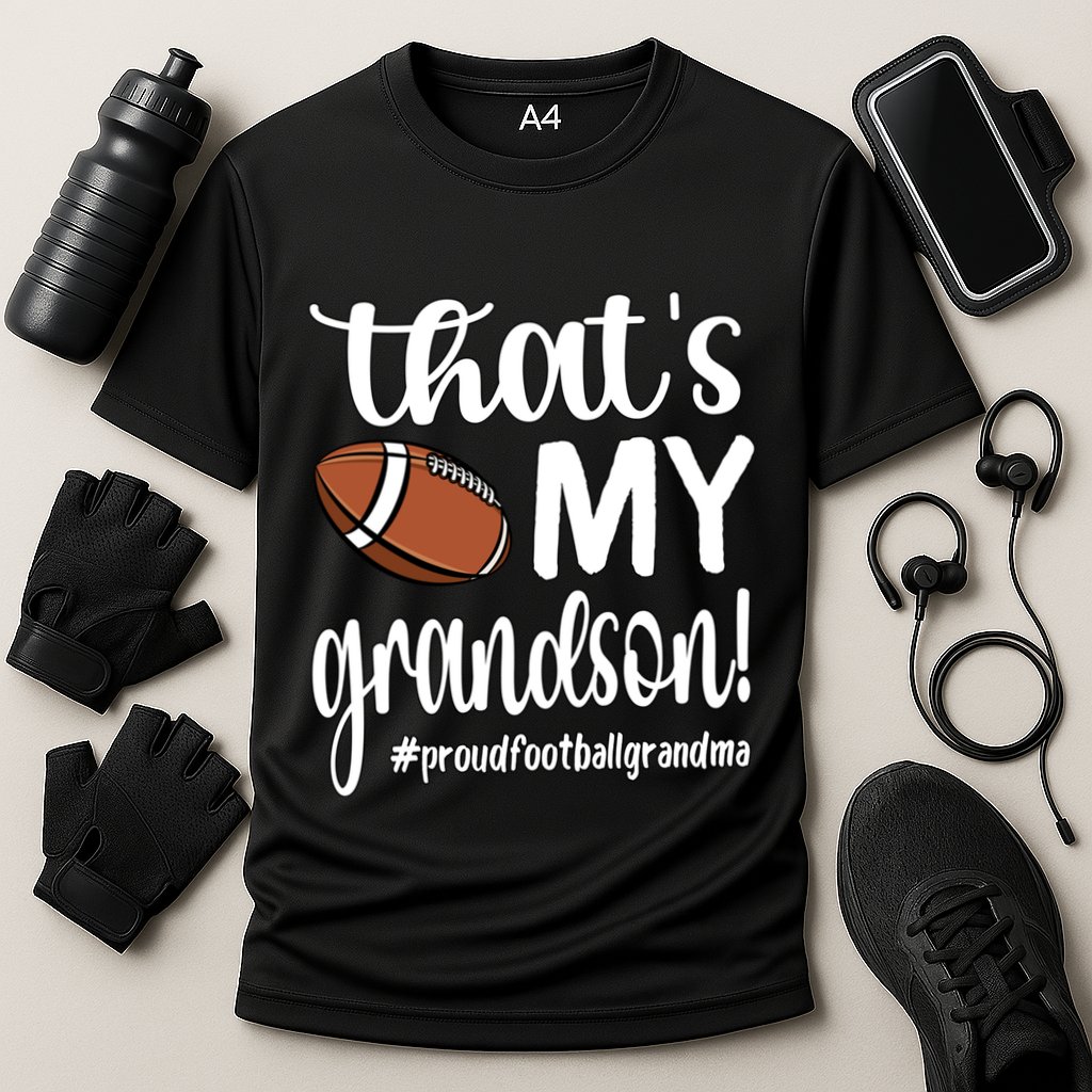 ThatS My Grandson Proud Football Grandma Grandmother Funny Gift Cooling Performance Crew T-Shirt