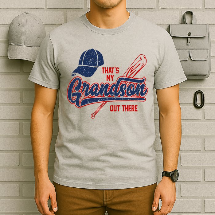 That's My Grandson Out There Baseball Inspired Double Play T-Shirt