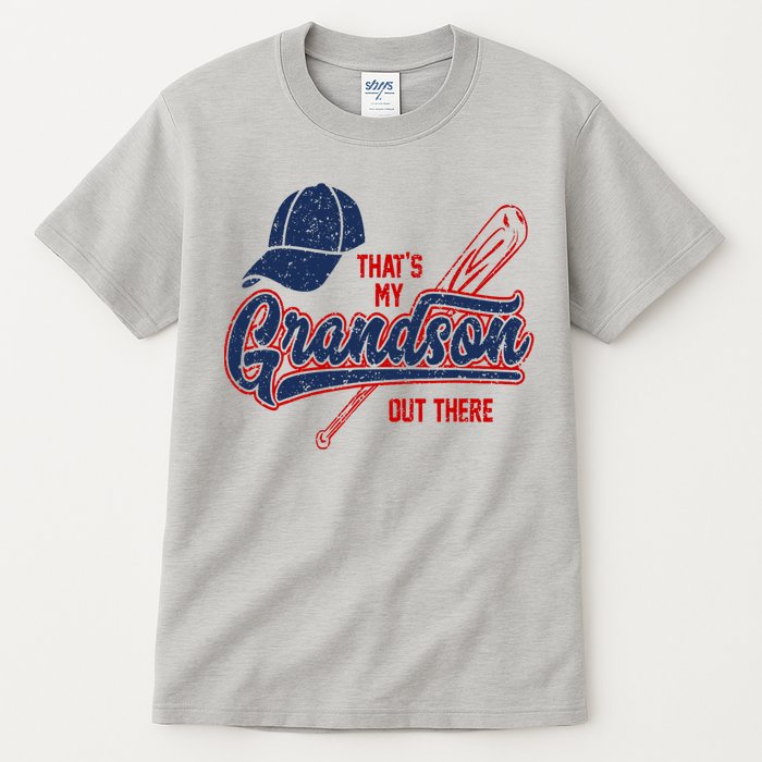 That's My Grandson Out There Baseball Inspired Double Play Tall T-Shirt
