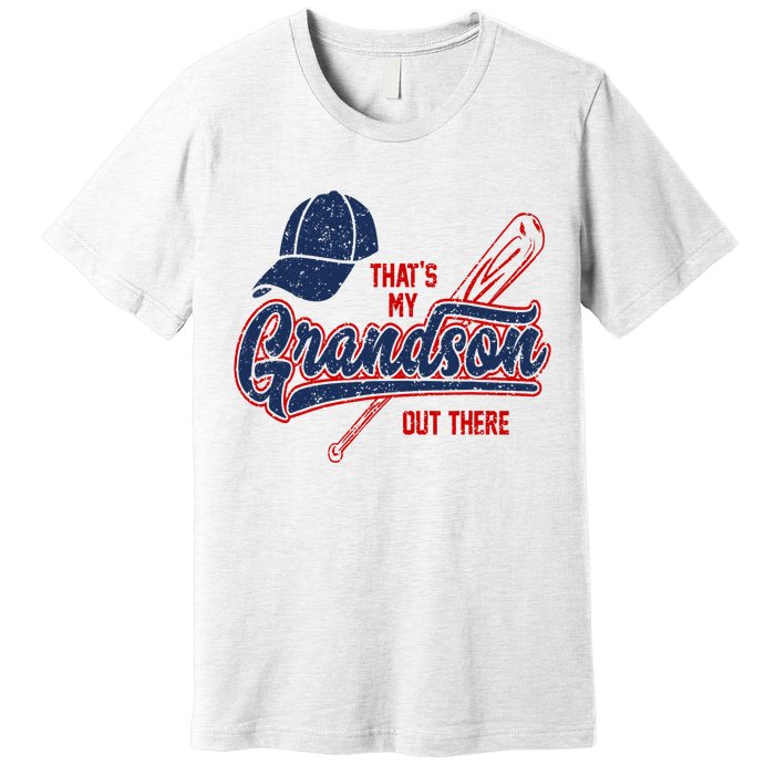That's My Grandson Out There Baseball Inspired Double Play Premium T-Shirt