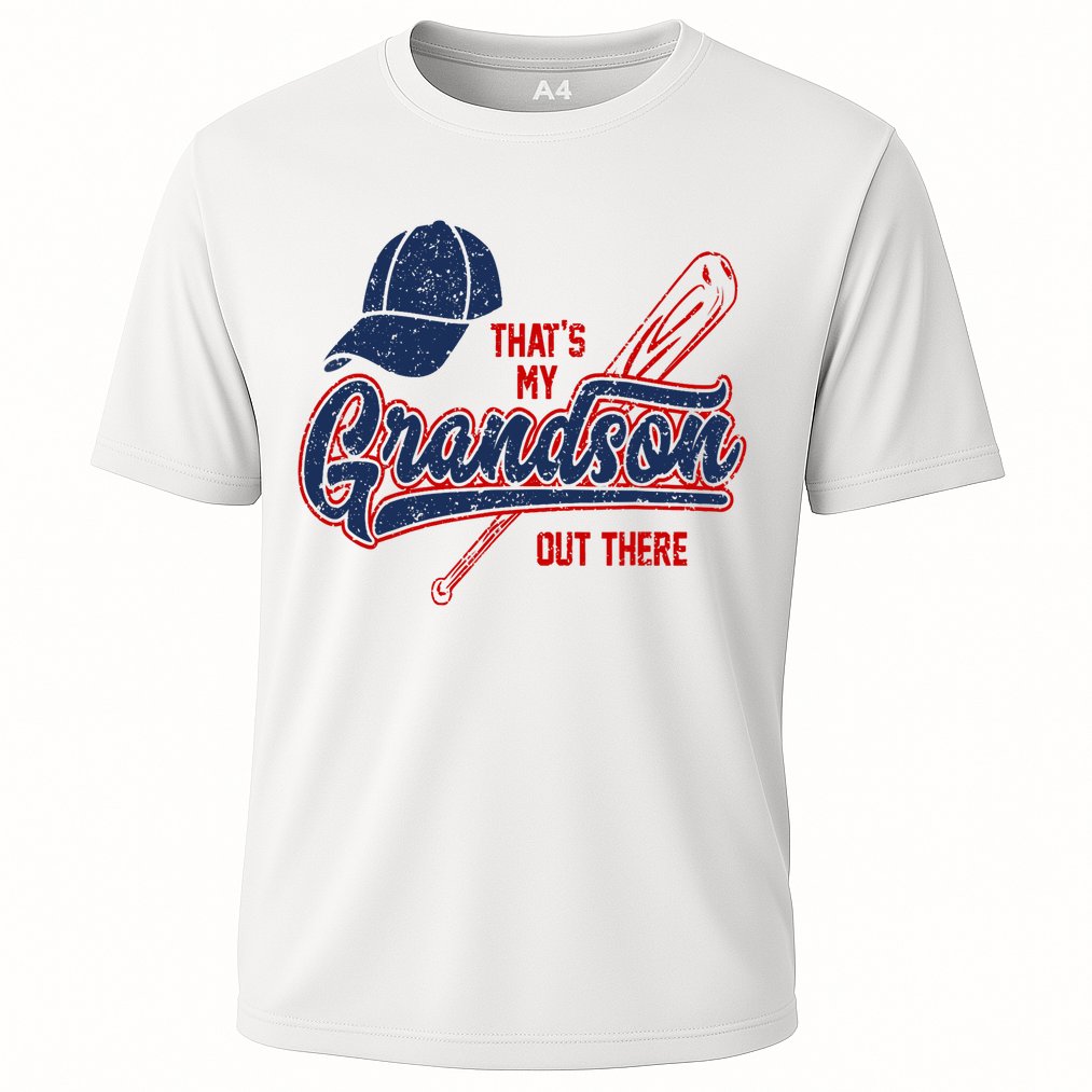 That's My Grandson Out There Baseball Inspired Double Play Cooling Performance Crew T-Shirt