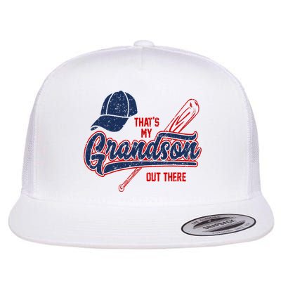 That's My Grandson Out There Baseball Inspired Double Play Flat Bill Trucker Hat