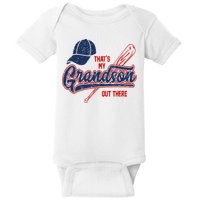 That's My Grandson Out There Baseball Inspired Double Play Baby Bodysuit