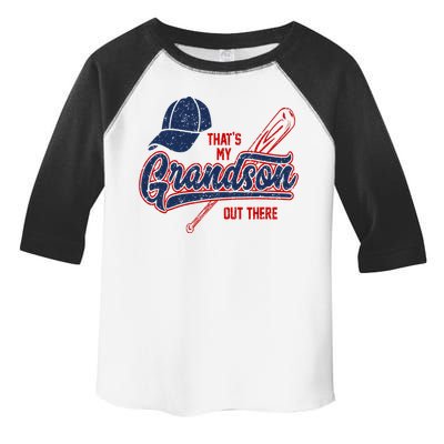 That's My Grandson Out There Baseball Inspired Double Play Toddler Fine Jersey T-Shirt