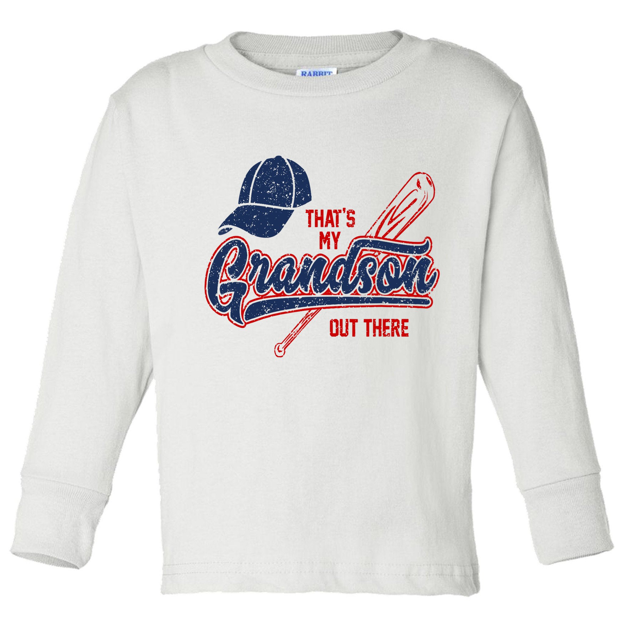 That's My Grandson Out There Baseball Inspired Double Play Toddler Long Sleeve Shirt
