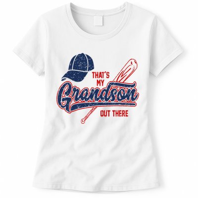 That's My Grandson Out There Baseball Inspired Double Play Womens T-Shirt