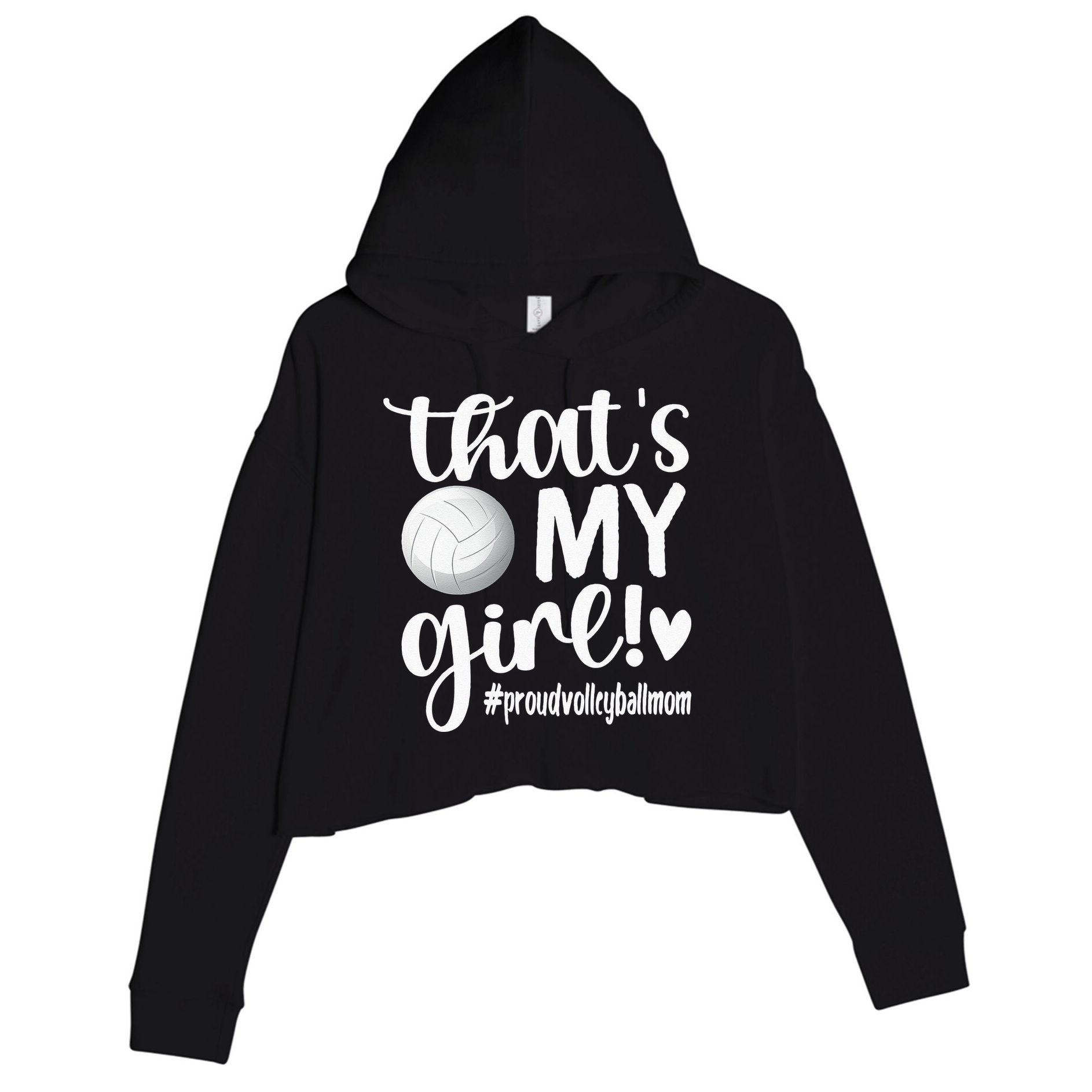 Thats My GirlProud Volleyball Mom Volleyball Mother Crop Fleece Hoodie