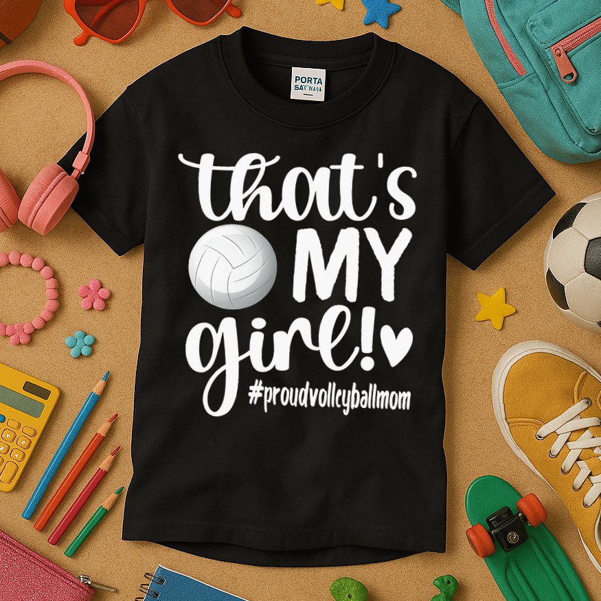 Thats My GirlProud Volleyball Mom Volleyball Mother Kids T-Shirt