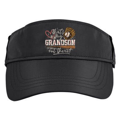 Thats My Grandson Out There Baseball Grandma Adult Drive Performance Visor