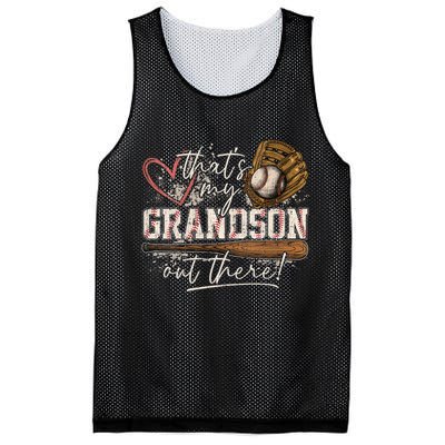 Thats My Grandson Out There Baseball Grandma Mesh Reversible Basketball Jersey Tank