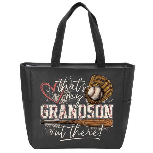 Thats My Grandson Out There Baseball Grandma Zip Tote Bag